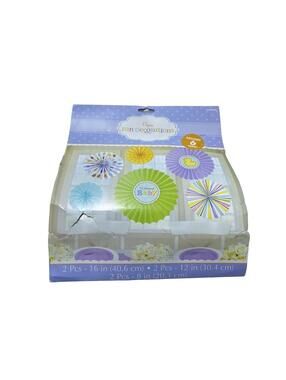 baby shower paper fan decorations 6pc set